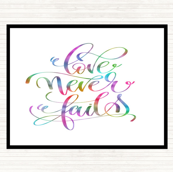 Love Fail Rainbow Quote Mouse Mat Pad