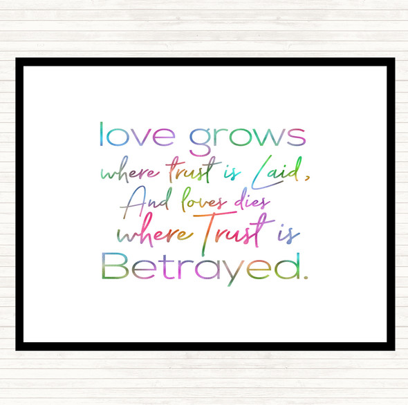 Love Grows Rainbow Quote Mouse Mat Pad