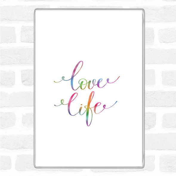 Love Life Rainbow Quote Jumbo Fridge Magnet
