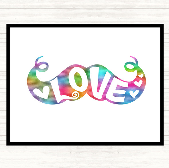 Love Mustache Rainbow Quote Dinner Table Placemat