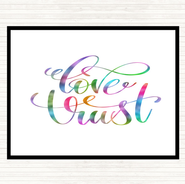 Love Trust Rainbow Quote Mouse Mat Pad