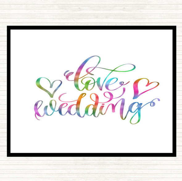 Love Wedding Rainbow Quote Dinner Table Placemat