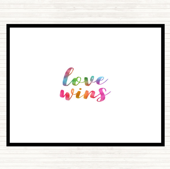 Love Wins Rainbow Quote Dinner Table Placemat
