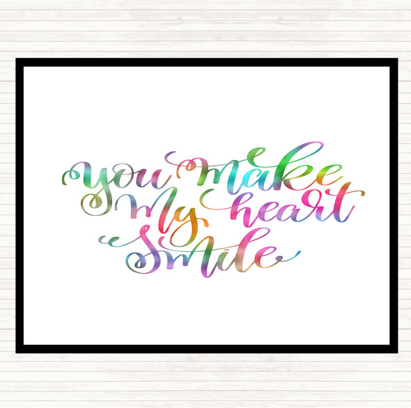 Make My Heart Smile Rainbow Quote Dinner Table Placemat