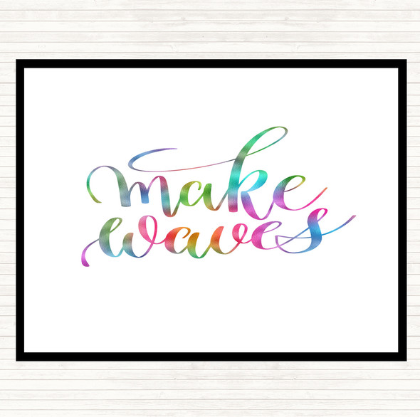 Make Waves Rainbow Quote Mouse Mat Pad