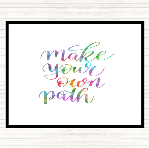 Make Your Own Path Swirl Rainbow Quote Dinner Table Placemat