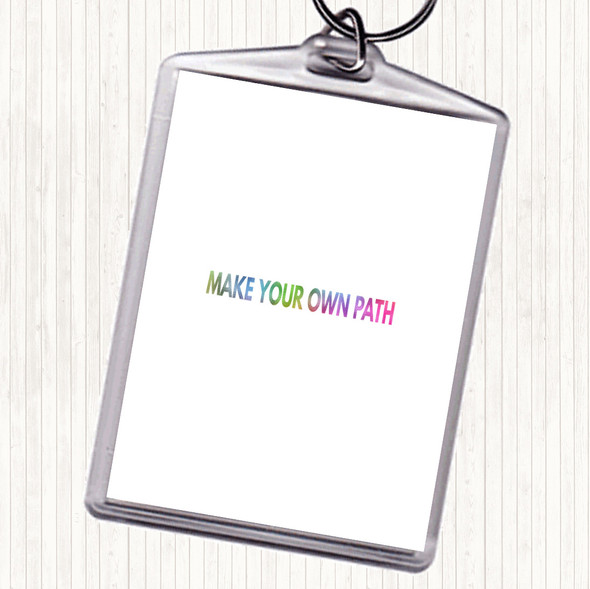 Make Your Own Path Rainbow Quote Bag Tag Keychain Keyring