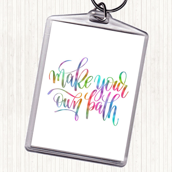 Make Your Own Rainbow Quote Bag Tag Keychain Keyring