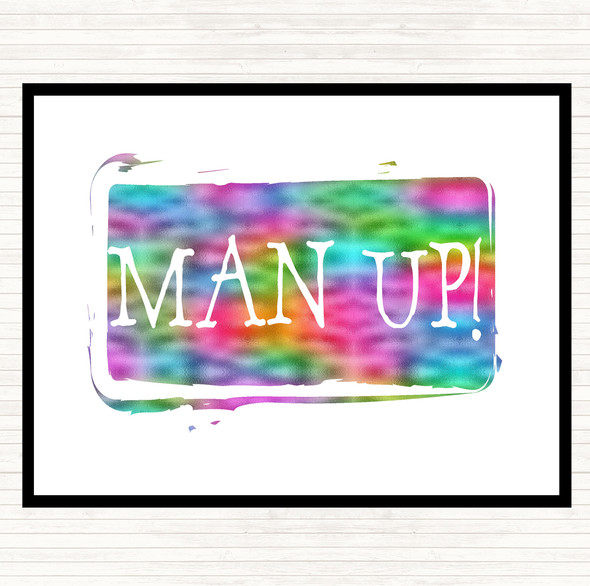 Man Up Rainbow Quote Dinner Table Placemat