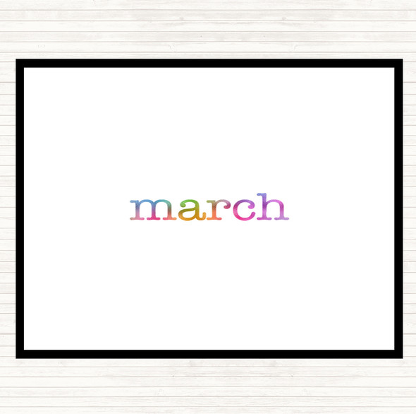 March Rainbow Quote Mouse Mat Pad