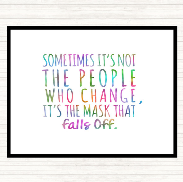 Mask That Falls Off Rainbow Quote Mouse Mat Pad