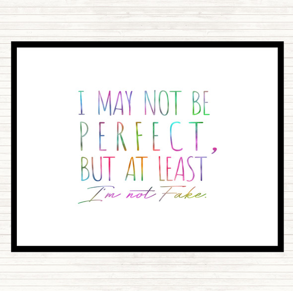 May Not Be Perfect Rainbow Quote Mouse Mat Pad