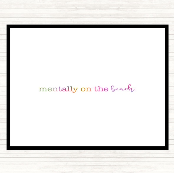 Mentally On The Beach Rainbow Quote Mouse Mat Pad