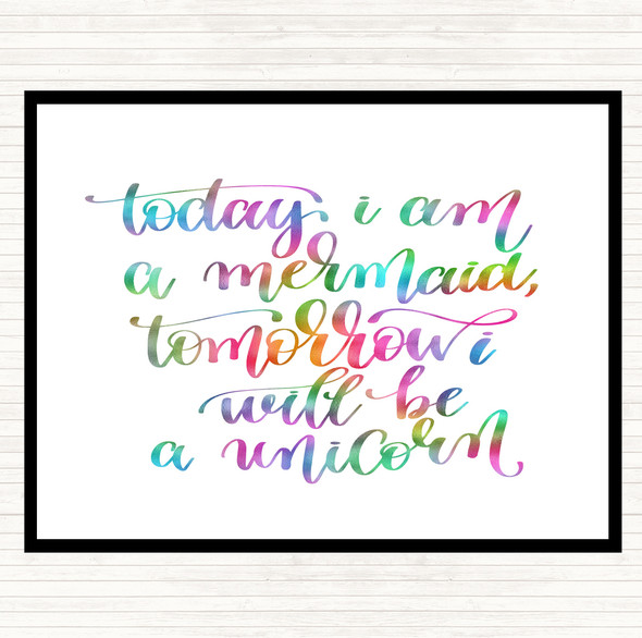 Mermaid And Unicorn Rainbow Quote Mouse Mat Pad