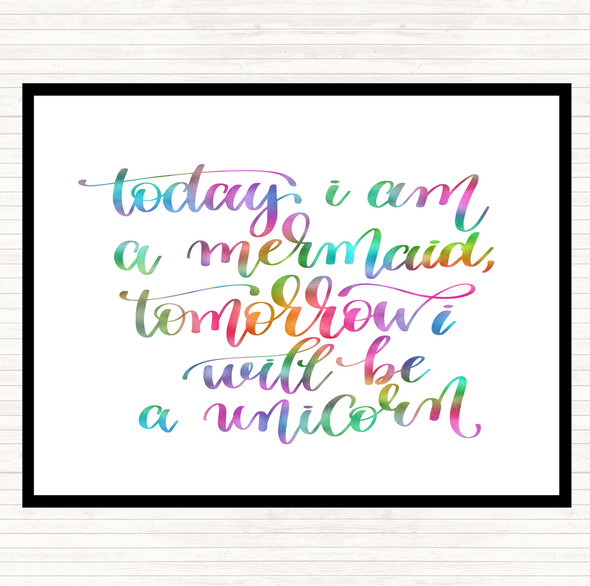 Mermaid And Unicorn Rainbow Quote Dinner Table Placemat