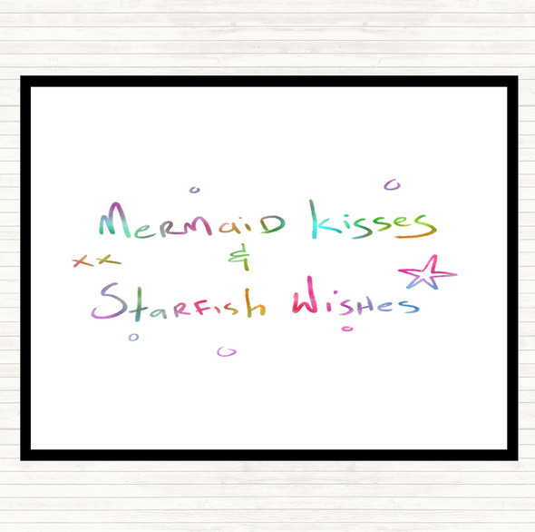 Mermaid Kisses Rainbow Quote Mouse Mat Pad