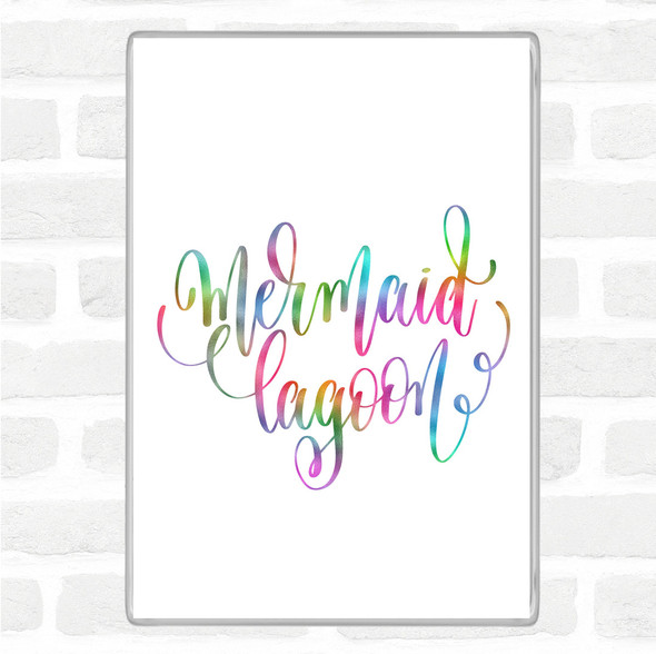 Mermaid Lagoon Rainbow Quote Jumbo Fridge Magnet