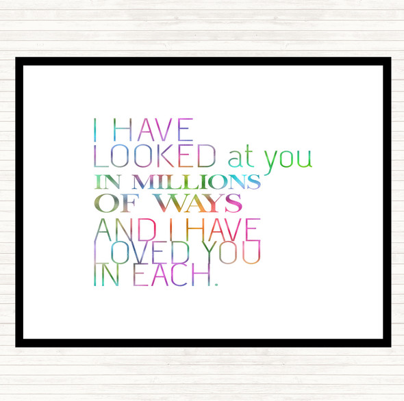 Million Ways Rainbow Quote Dinner Table Placemat