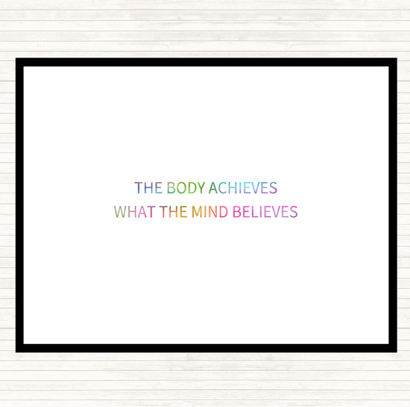 Mind Believes Rainbow Quote Mouse Mat Pad