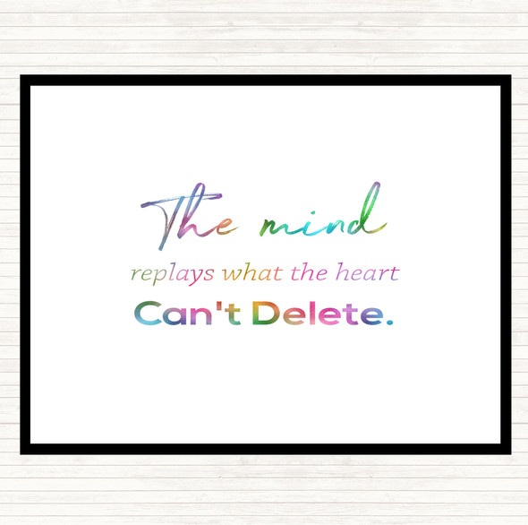 Mind Replays What Heart Cant Delete Rainbow Quote Mouse Mat Pad