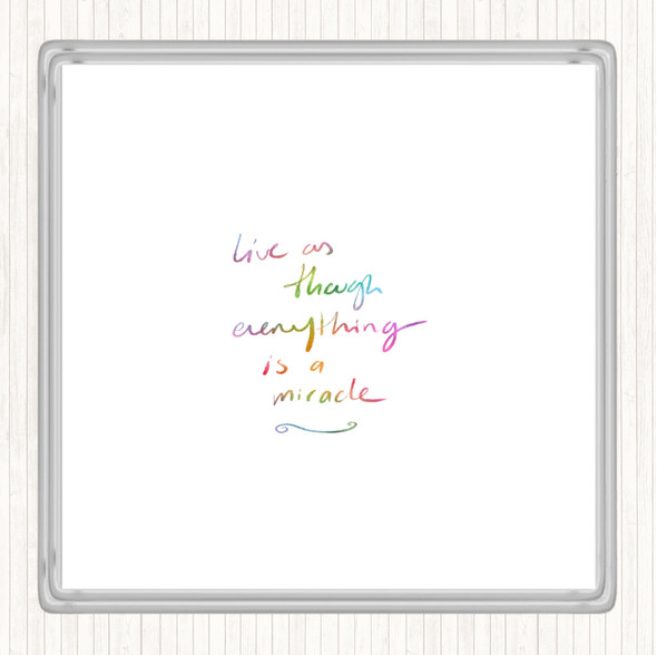 Miracle Rainbow Quote Drinks Mat Coaster