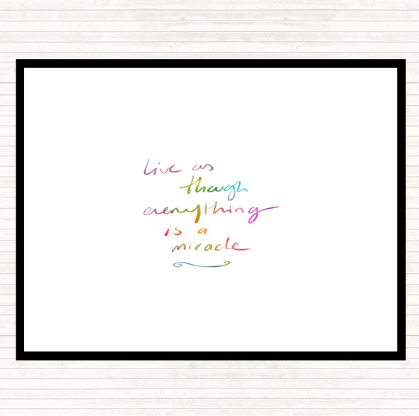 Miracle Rainbow Quote Dinner Table Placemat