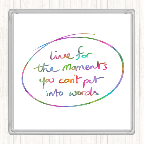 Moments No Words Rainbow Quote Drinks Mat Coaster