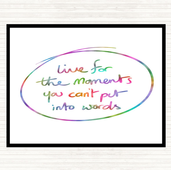 Moments No Words Rainbow Quote Dinner Table Placemat