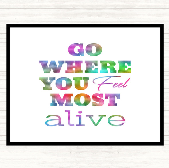 Most Alive Rainbow Quote Dinner Table Placemat