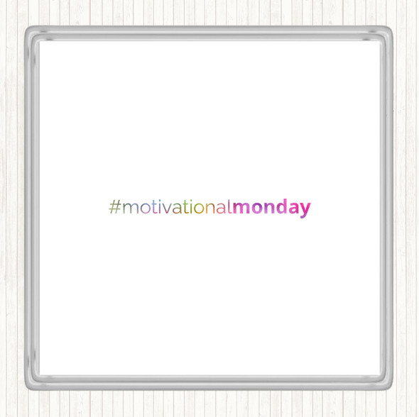 Motivational Monday Rainbow Quote Drinks Mat Coaster