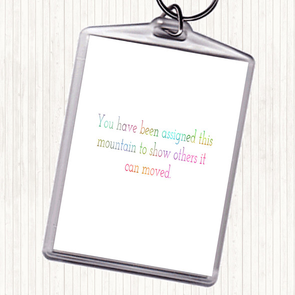 Mountains Can Be Moved Rainbow Quote Bag Tag Keychain Keyring
