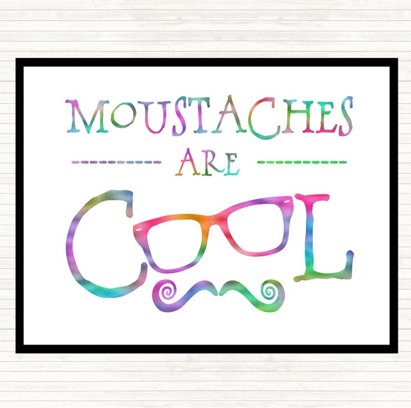 Mustache Are Cool Rainbow Quote Dinner Table Placemat