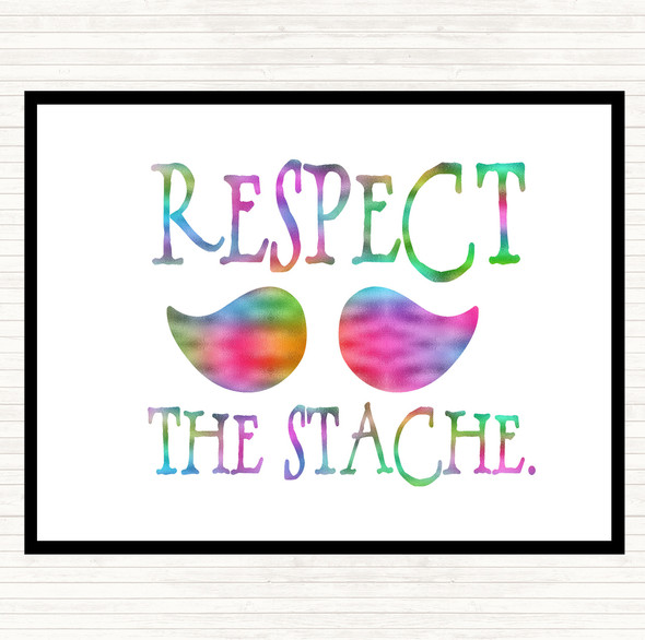 Mustache Respect Rainbow Quote Mouse Mat Pad