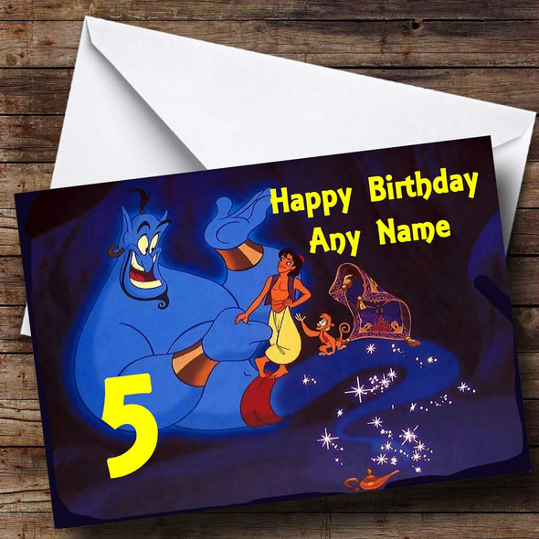 Aladdin Genie Personalised Birthday Card
