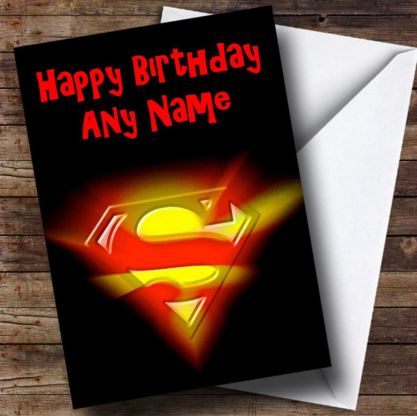 Superman Badge Personalised Birthday Card