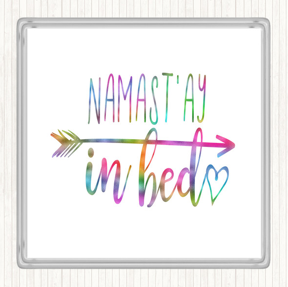 Namaste Rainbow Quote Drinks Mat Coaster