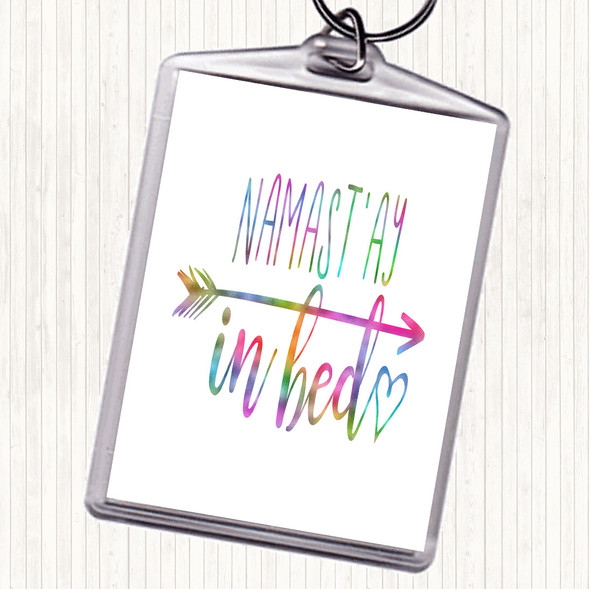 Namaste Rainbow Quote Bag Tag Keychain Keyring