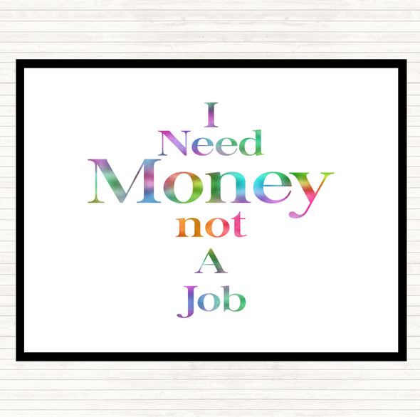 Need Money Rainbow Quote Mouse Mat Pad