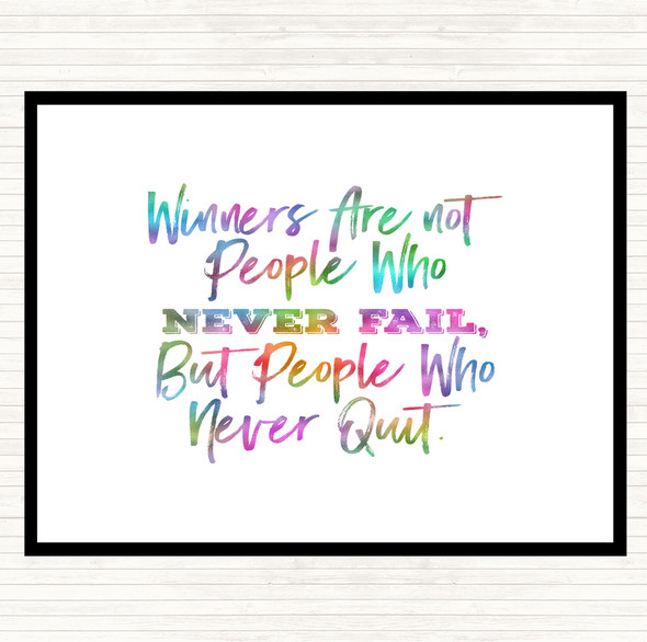 Never Fail Rainbow Quote Mouse Mat Pad