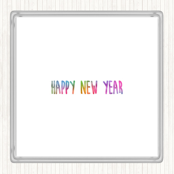 New Year Rainbow Quote Drinks Mat Coaster