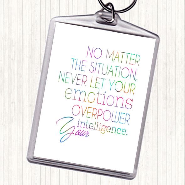 No Matter The Situation Rainbow Quote Bag Tag Keychain Keyring