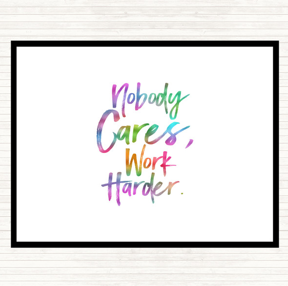 Nobody Cares Rainbow Quote Mouse Mat Pad
