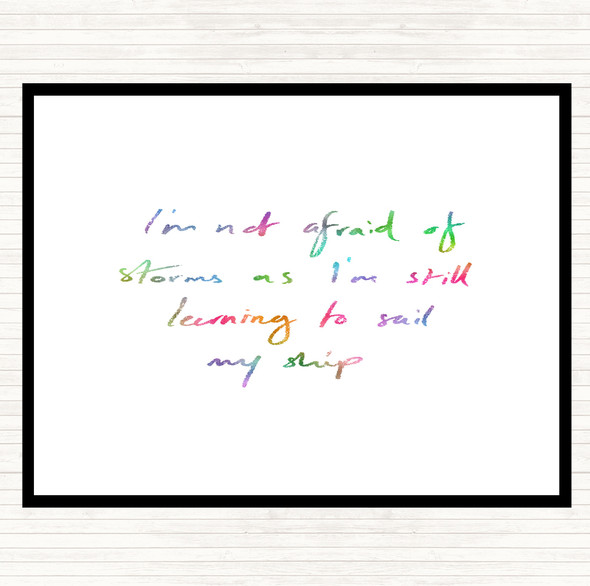 Not Afraid Storms Rainbow Quote Mouse Mat Pad