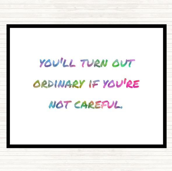 Not Careful Rainbow Quote Mouse Mat Pad