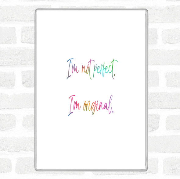 Not Perfect Rainbow Quote Jumbo Fridge Magnet