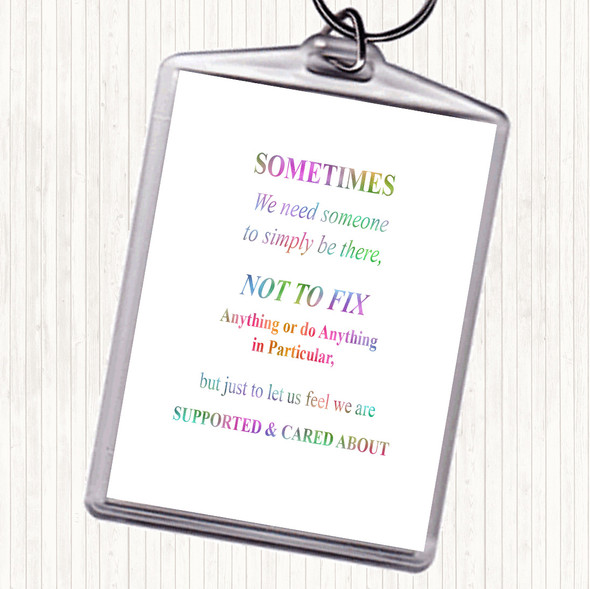 Not To Fix Rainbow Quote Bag Tag Keychain Keyring