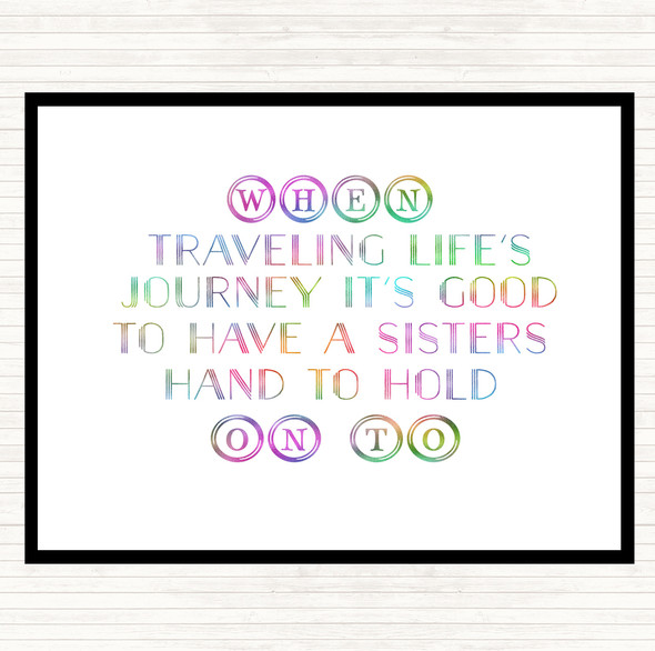 A Sisters Hand Rainbow Quote Dinner Table Placemat