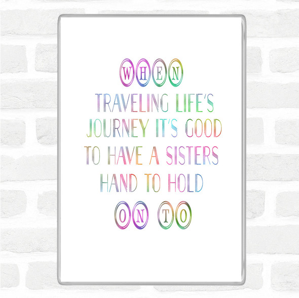 A Sisters Hand Rainbow Quote Jumbo Fridge Magnet
