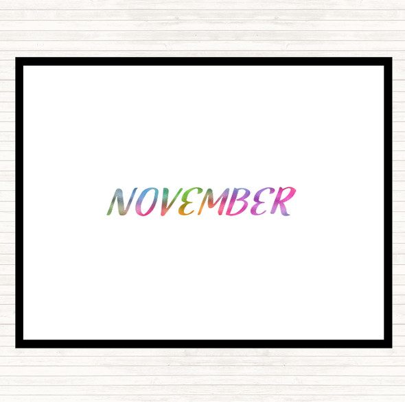 November Rainbow Quote Mouse Mat Pad