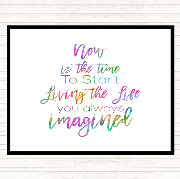 Now Is The Time Rainbow Quote Dinner Table Placemat